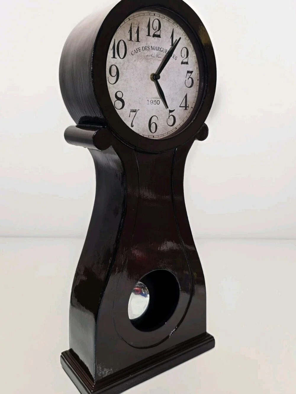 Cafe Des Marguerites Vintage Style Pendulum Wall Clock Quartz Mint Condition 23